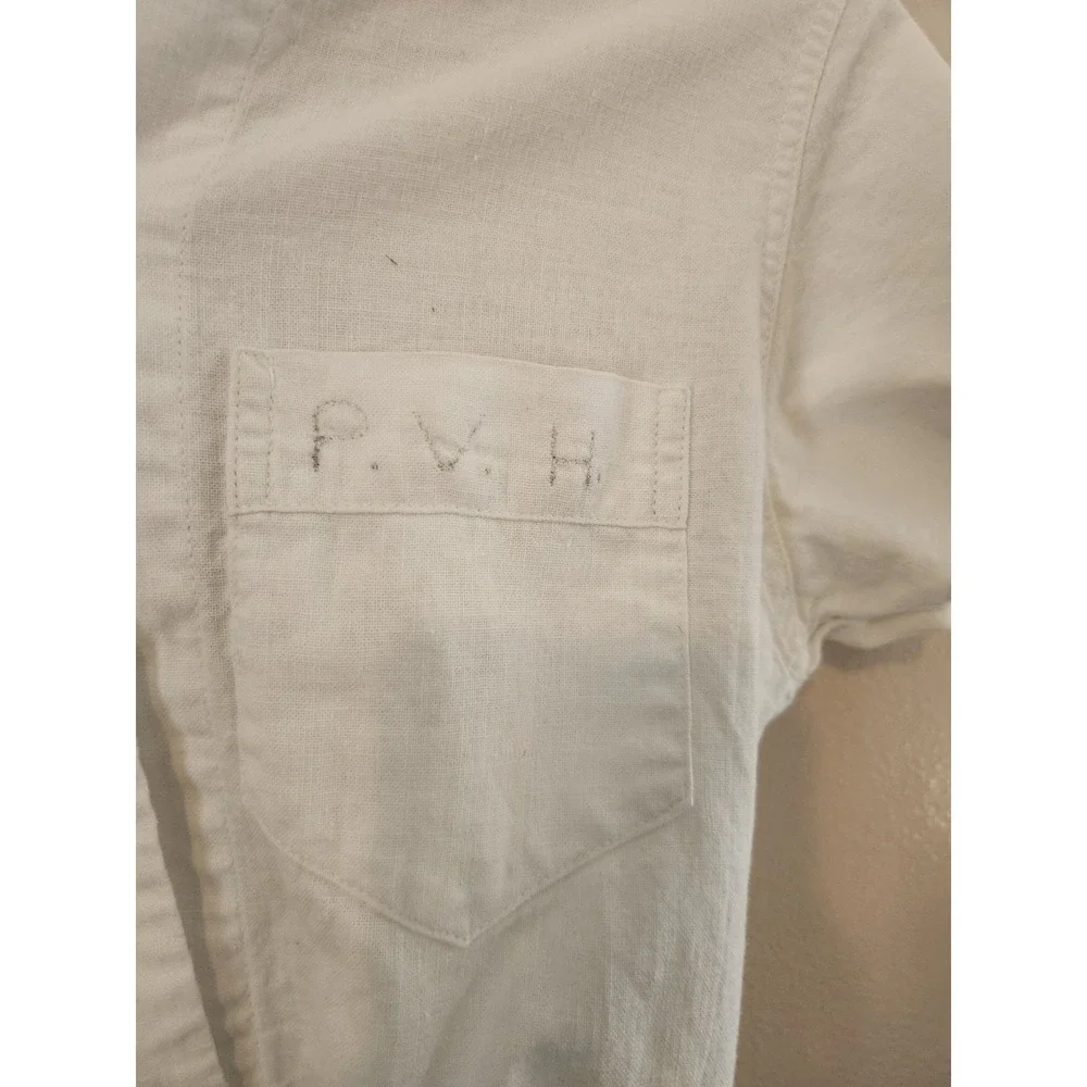 Vintage Hartley Garment Company Dress White Size 12 Button Up Belted Uniform